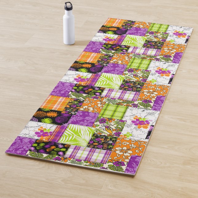 Esterilla De Yoga Aloha Patchwork Impresiones Tropicales Hawaianas - (In situ)