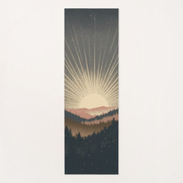 Esterilla De Yoga Amanecer sobre montañas forestales