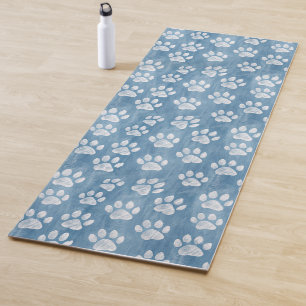 Esterilla De Yoga Amante de Mascotas con Huella de Pata Azul Adorabl