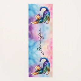 Esterilla De Yoga Amantes del gato felino lindo del yoga