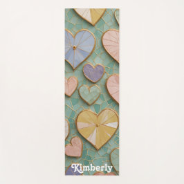 Esterilla De Yoga Amor Mosaico: Corazones Pastel