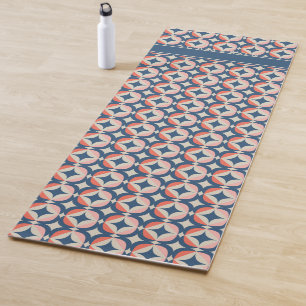 Esterilla De Yoga Añada su modelo geométrico azul y coralino