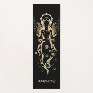 Esterilla De Yoga Ángel Loto Divino, Meditación Dorada Elegante