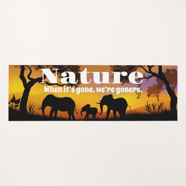 Esterilla De Yoga Apreciar la naturaleza y los elefantes (Anverso (horizontal))