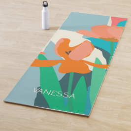 Esterilla De Yoga Apricot Tulips Personalizado de bloques artísticos