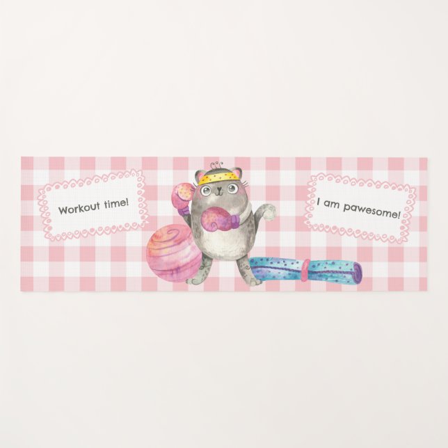 Esterilla De Yoga Aptitud para el gato Motivante Rosa (Anverso (horizontal))