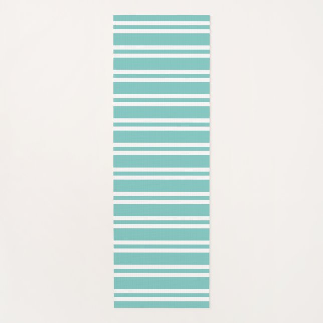 Esterilla De Yoga Aqua Green y White Strike (Anverso)