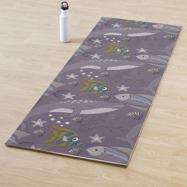 Esterilla De Yoga Aquatic animals pattern | ocean underwater life 24 (In situ)