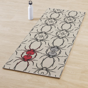 Esterilla De Yoga Arañas - Blanco óseo y Negro murciélago