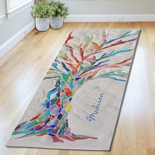 Esterilla De Yoga Árbol de la Vida con Monograma de Nombre Personali