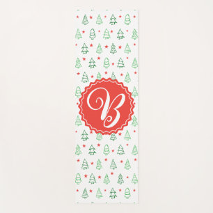 Esterilla De Yoga Árbol de Navidad rojo y verde