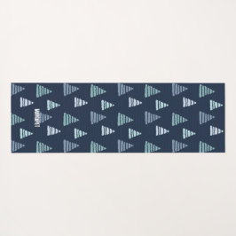 Esterilla De Yoga Árboles de Navidad azules con el patrón de las cad