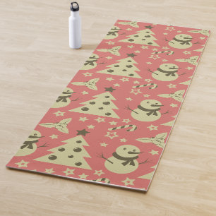 Esterilla De Yoga Árboles de Navidad retro estrella de berry caramel