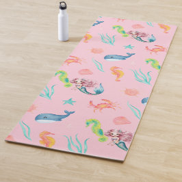 Esterilla De Yoga Arcoiris de ballena de sirena mágica fiesta chica