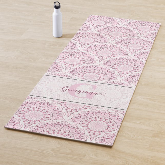 Esterilla De Yoga Art Deco personalizado Confetti rosa Mandala (In situ)