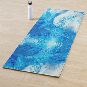 Esterilla De Yoga Arte abstracto con ángulo azul y blanco