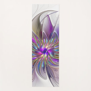Esterilla De Yoga Arte abstracto fractal de flores enérgico y colori