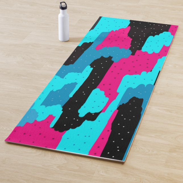 Esterilla De Yoga Arte abstracto rosa, negro y azul (In situ)