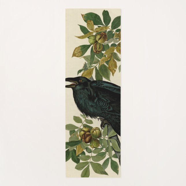 Esterilla De Yoga Arte clásico Audubon Raven (Anverso)