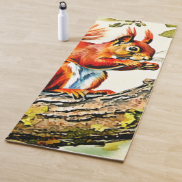 Esterilla De Yoga Arte de ardilla otoñal