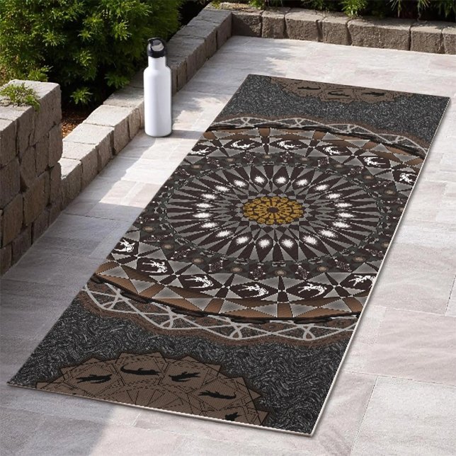 Esterilla De Yoga Arte de caqui crocodylus porosus mandala (Subido por el creador)