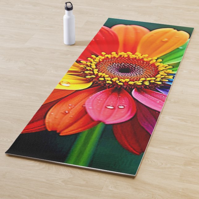 Esterilla De Yoga Arte de Flor de Pétalo Arcoíris (In situ)