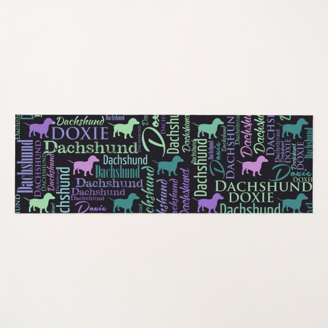 Esterilla De Yoga Arte de la palabra del Dachshund (Anverso (horizontal))