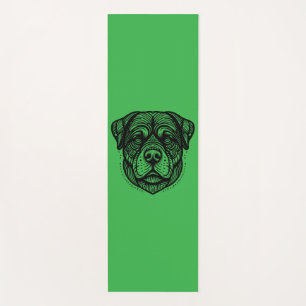 Esterilla De Yoga Arte de línea de la cara de perro Rottweiler