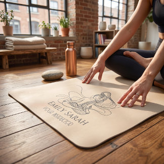 Esterilla De Yoga Arte de línea fluida Figura meditando Yoga