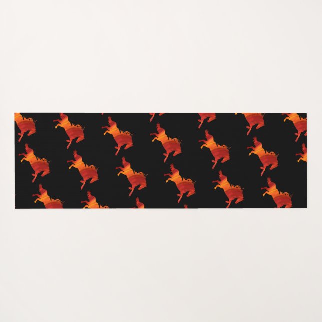 Esterilla De Yoga Arte del Caballo de Fuego (Reverso (horizontal))