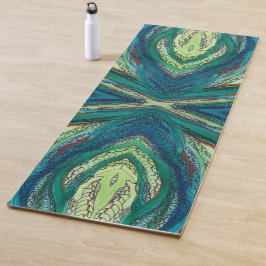 Esterilla De Yoga Arte doodle azules y verdes