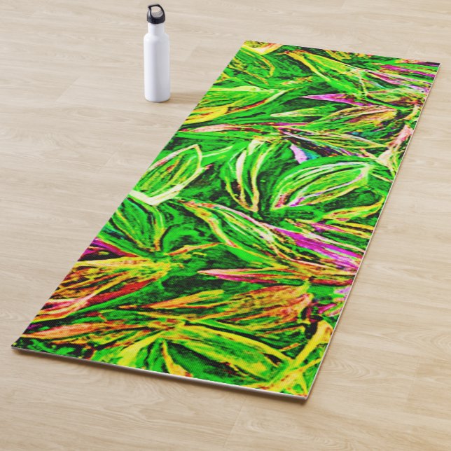 Esterilla De Yoga Arte en el jardín de hojas texturizadas (In situ)