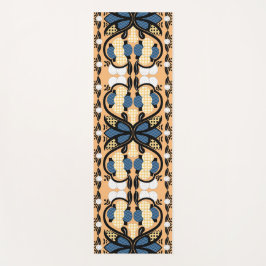 Esterilla De Yoga Arte folclórico estonio azul y amarillo