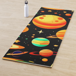 Esterilla De Yoga Arte Personalizado cósmico con tonos cálidos