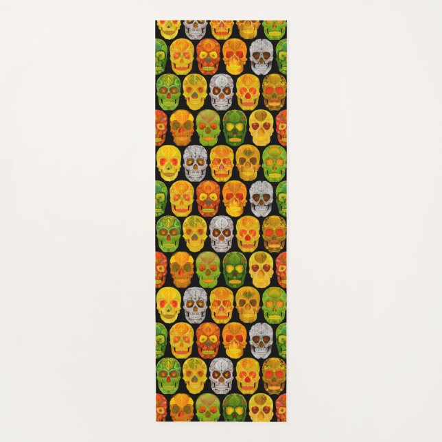 Esterilla De Yoga Aspen Leaf Skulls sin fisuras patrón 2018 (Anverso)