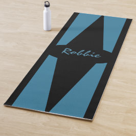 Esterilla De Yoga Astral azul con distintos acentos negros personale
