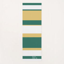 Esterilla De Yoga Asymmetric Stripes Lines Green Gold White