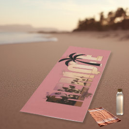 Esterilla De Yoga Atardecer de Isla Tropical Palmeras