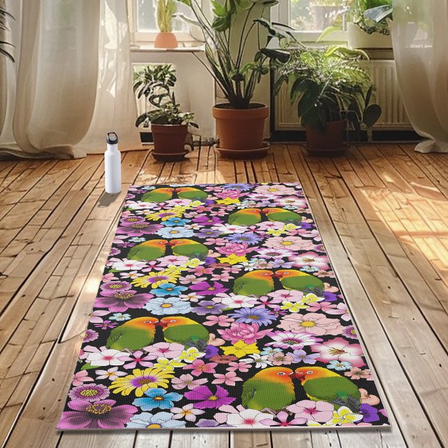 Esterilla De Yoga Aves de amor Flores tropicales (Subido por el creador)