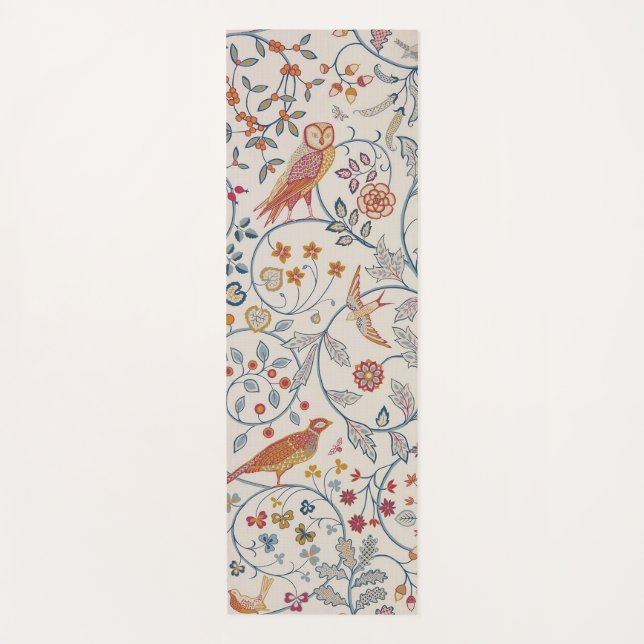 Esterilla De Yoga Aves y flores, William Morris (Anverso)