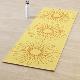 Esterilla De Yoga Aztec Sun Mandala Mono de Yoga de un solo lado