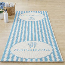 Azul caprichoso Monograma Preppy de raya blanca