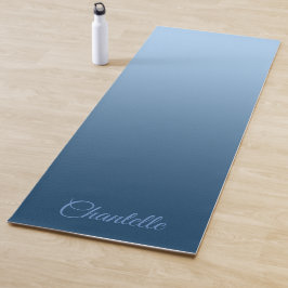 Esterilla De Yoga Azul gradiente elegante con nombre personalizado