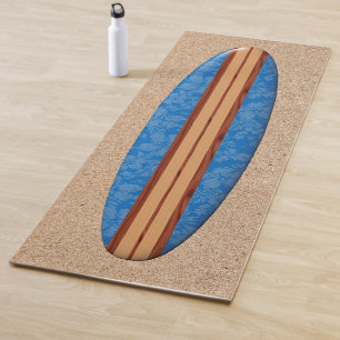 Esterilla De Yoga Azul hawaiano de la tabla hawaiana de Longboard de