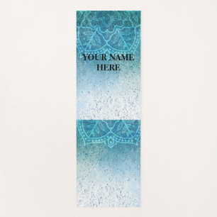 Esterilla De Yoga Azul helado natural Mandala Floral