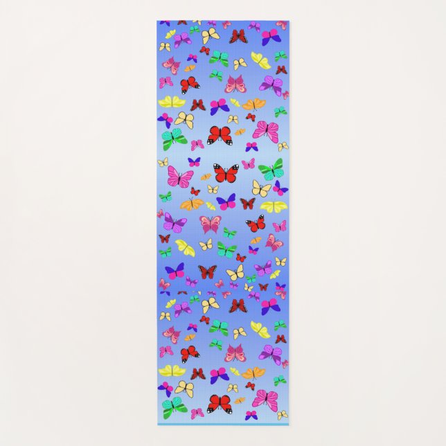 Esterilla De Yoga Azul mariposa (Anverso)