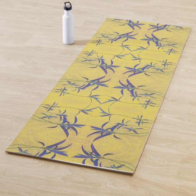 Esterilla De Yoga Azul rústico y amarillo (In situ)