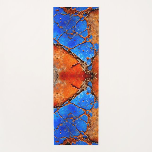 Esterilla De Yoga Azul y Naranja Rusty Metalizado (Anverso)
