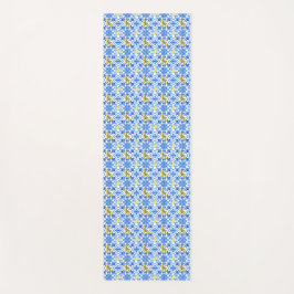 Esterilla De Yoga Azulejo Azul Limón Amarillo