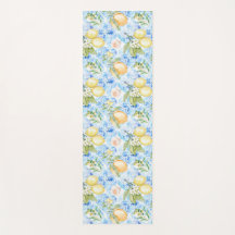 Azulejo Azul Mediterráneo Limón Amarillo Acuarela